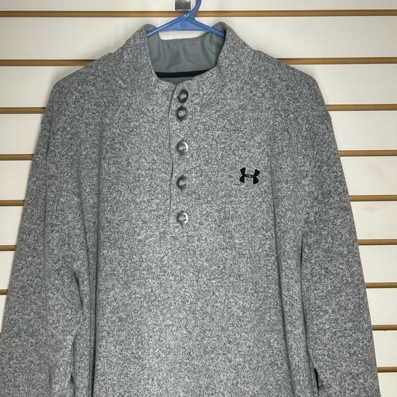 Mens Under Armour Storm1  Coldgear Sweater Gray Heather‎ w/Black EUC 2XL - Picture 2 of 10